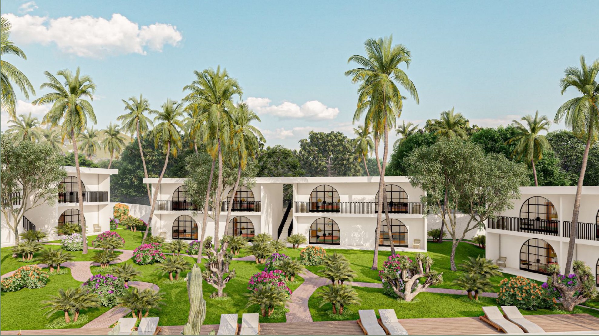 Havana Boutique Hôtel — les bâtiments de l'hôtel vus depuis la terrasse de la piscine, Lovina