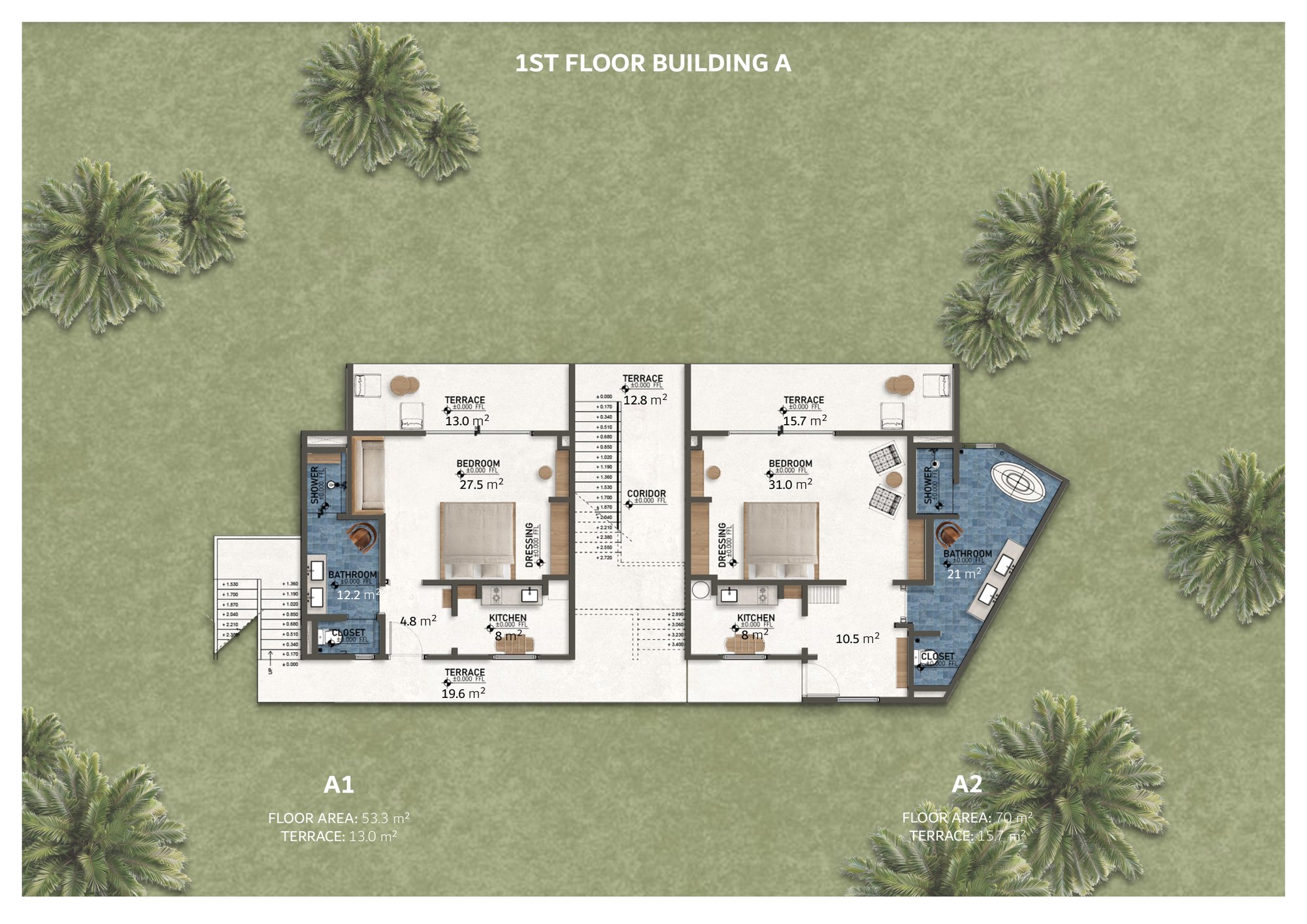 Plan du 1er étage du bâtiment A