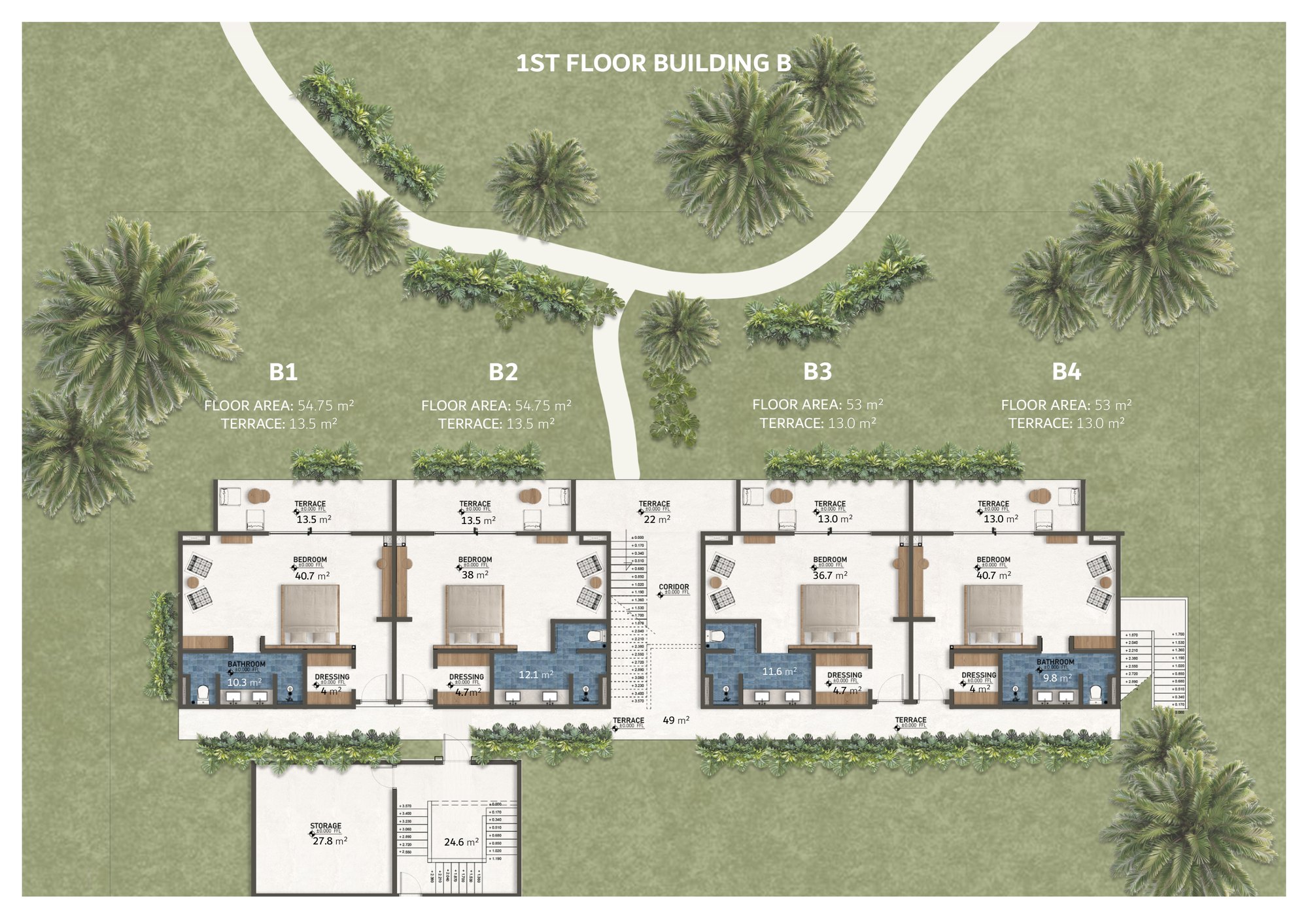 Plan du 1er étage du bâtiment B