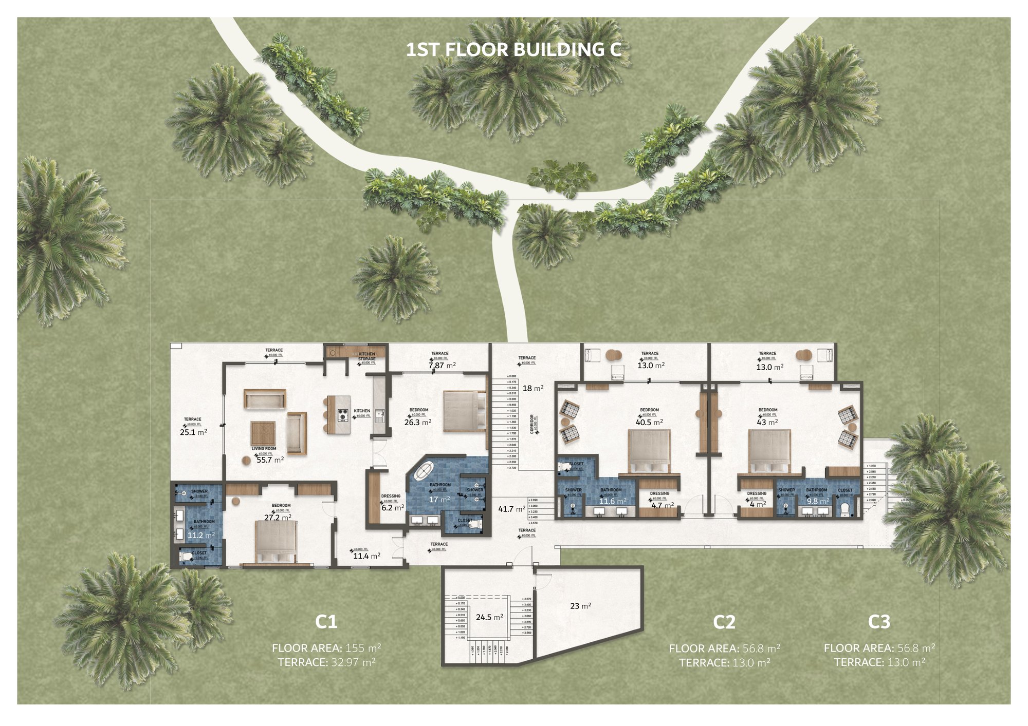 Plan du 1er étage du bâtiment C